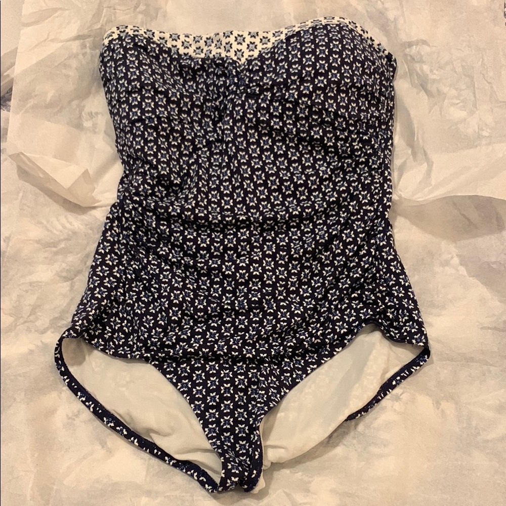 Tommy Bahama Navy and White One-Piece Swimsuit
